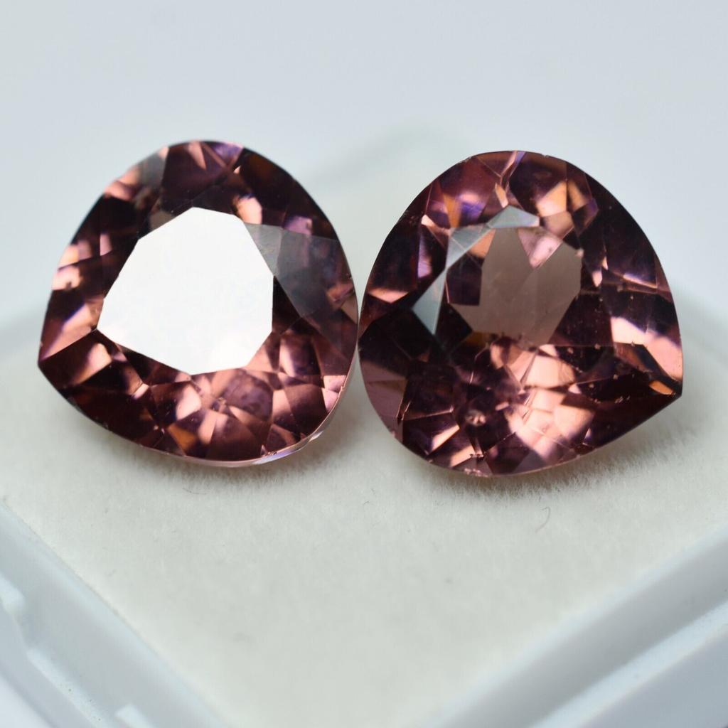 Stunning Natural Padparadscha Sapphire 18.20 Ct Pear Pair Certified Gemstone
