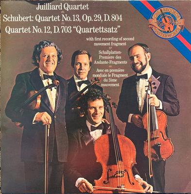 LP Record JUILLIARD QUARTET - Schubert, Quartet No 13 Op 29 D 804 74107 CBS MASTERWORKS 1983 Netherland Classical Used