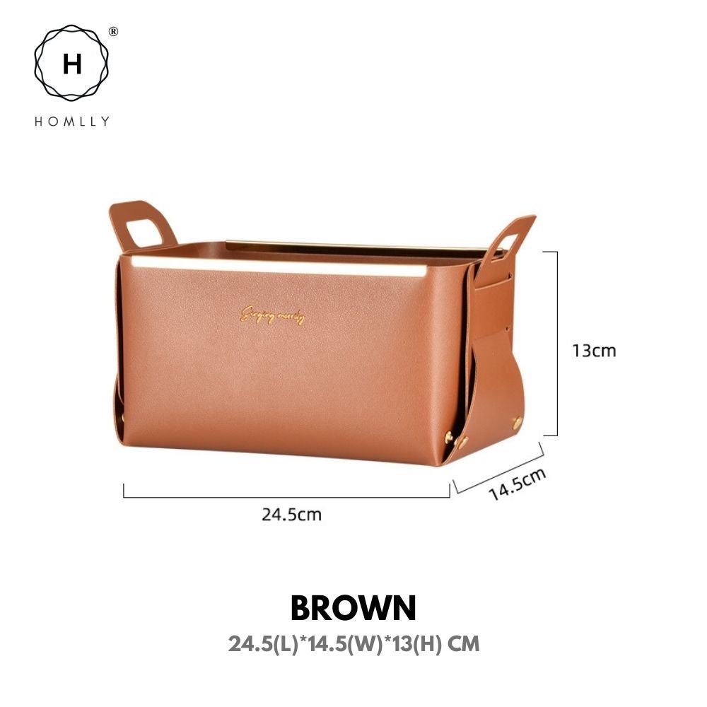 

Homlly Leather PU Cosmetic Makeup Organizer Jewelry Storage Basket (3pcs) коричневий