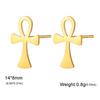 Orecchino a Perno Croce Ankh per Donne Uomini Acciaio Inossidabile Borchie per Orecchie Amuleto Crocifisso Gioielli Egizi Regalo
