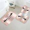 Nunoshin 3Pcs Modern Minimalist Bathroom Set: Non-Slip, Solid Color Toilet Mat, U-Shape Rug & Lid Cover - Perfect For Home Decor