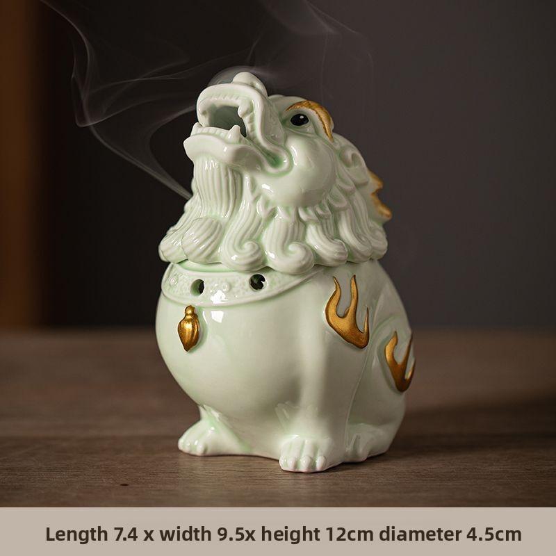 

New decorative item: Ceramic incense burner, creative and retro PI Xiu incense burner, home decoration