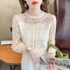Lace Base Layer Women's Autumn Winter High-end Elegant Long Sleeve Round Neck Plus Size Women's Top