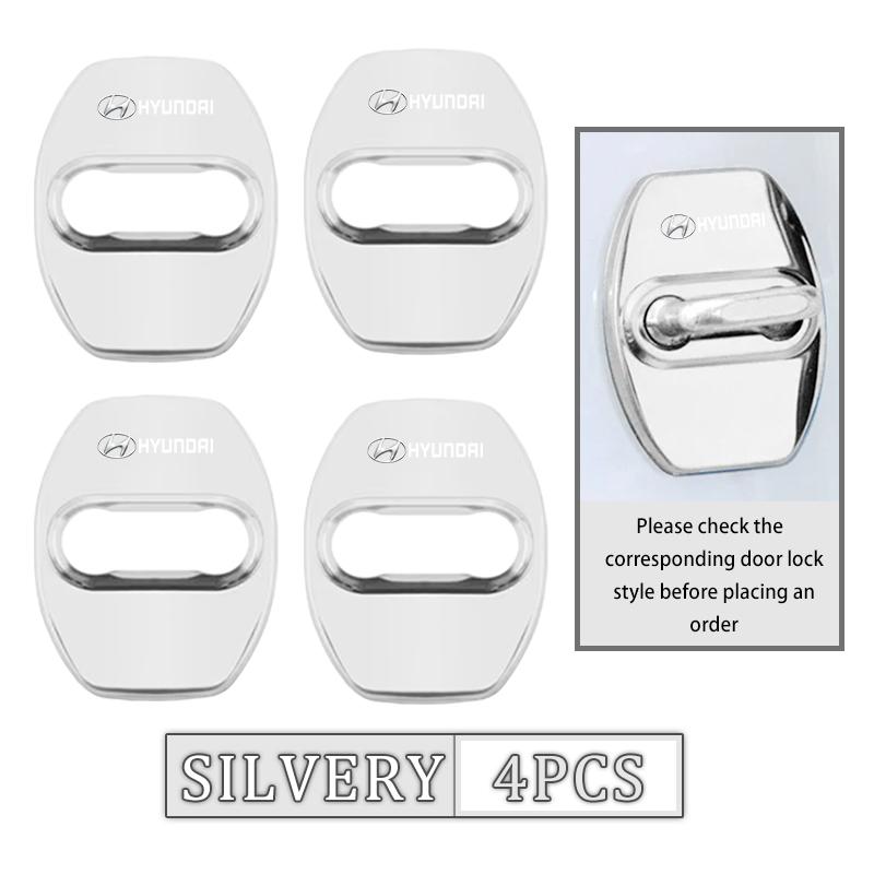4Pcs Zinc Alloy Car Door Lock Buckle Protective Covers For Hyundai Genesis N-LINE I10 I20 I30 I40 IX20 IX35 Kona Tiburon HH52