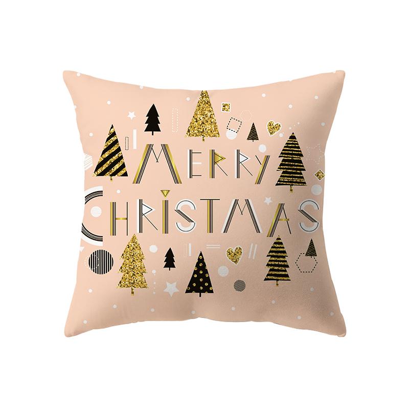 Home Decor Christmas Theme Printed Pattern Cushion Cover Home Living Room Sofa Decoration Square Throw Pillow Pillow Cover