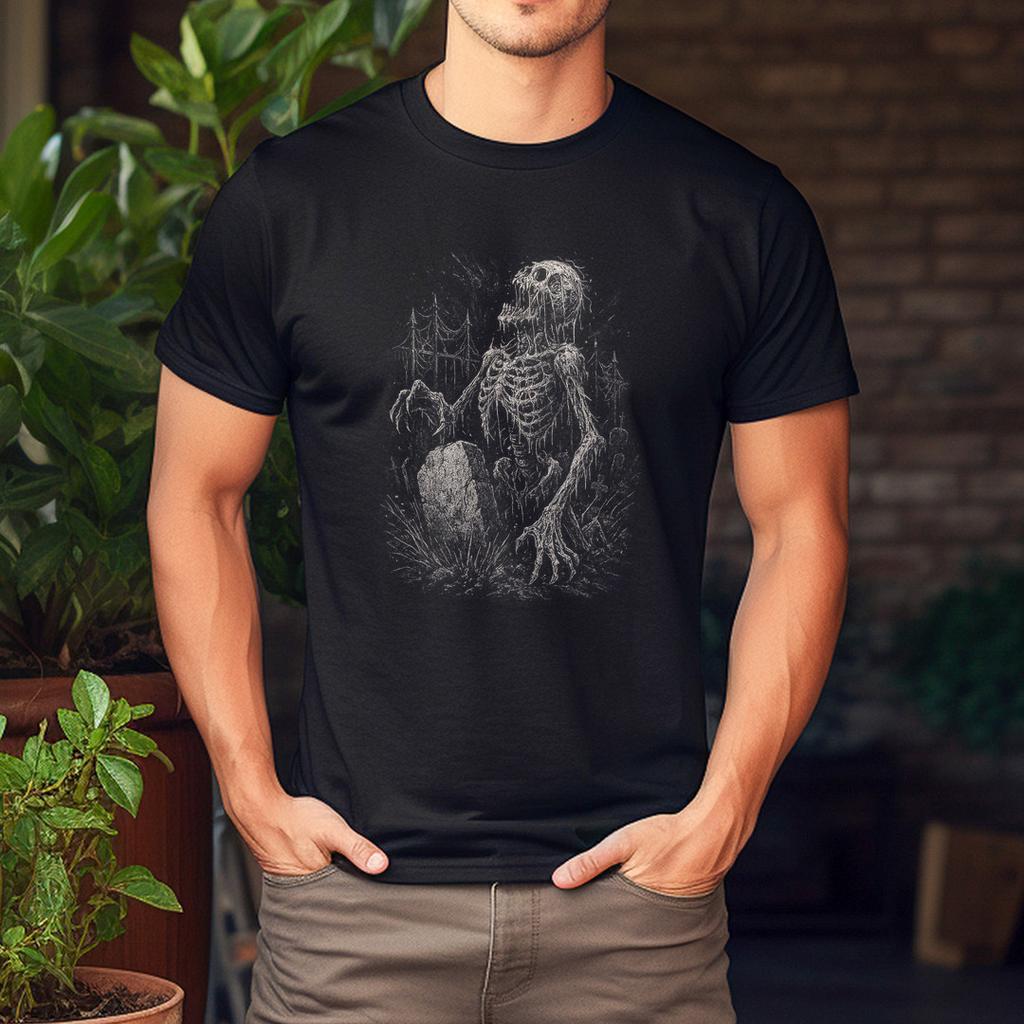 Zombie Kostlivec Nemrtvý Horor Hrob Goth Alt Alternativní Umění Tričko