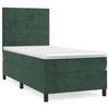 3143010 vidaXL Lit à sommier tapissier avec matelas Vert foncé 100x200 cm