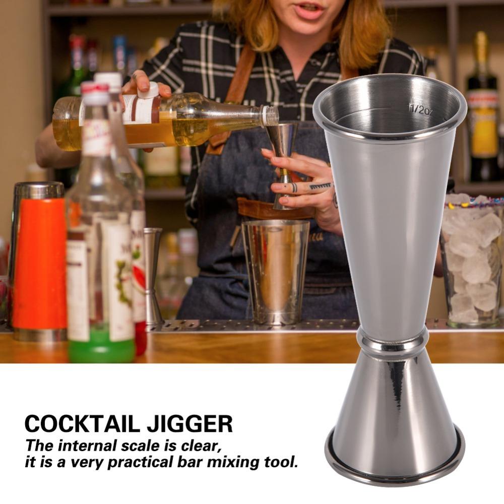 2pcs 304 Stainless Steel Cocktail Shaker Double Sided Bar Measuring Cup Premium Double Jigger Bar
