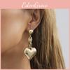 Heart Gold Trendy Pendant Earrings Vintage Geometric Heart Studs Fashion Street Style
