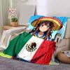 1pc Mexican Culture Celebration Flannel Blanket Soft Warm Throw Blanket for Bedroom Living Room Bed Travel Camping Picnic Gift. MT71501118