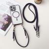 Plating Magnetic Strap Case For iPhone 15 13 12 11 14 16 Pro Max Plus Crossbody Short Long Two Lanyard Necklace Rope Clear Cover