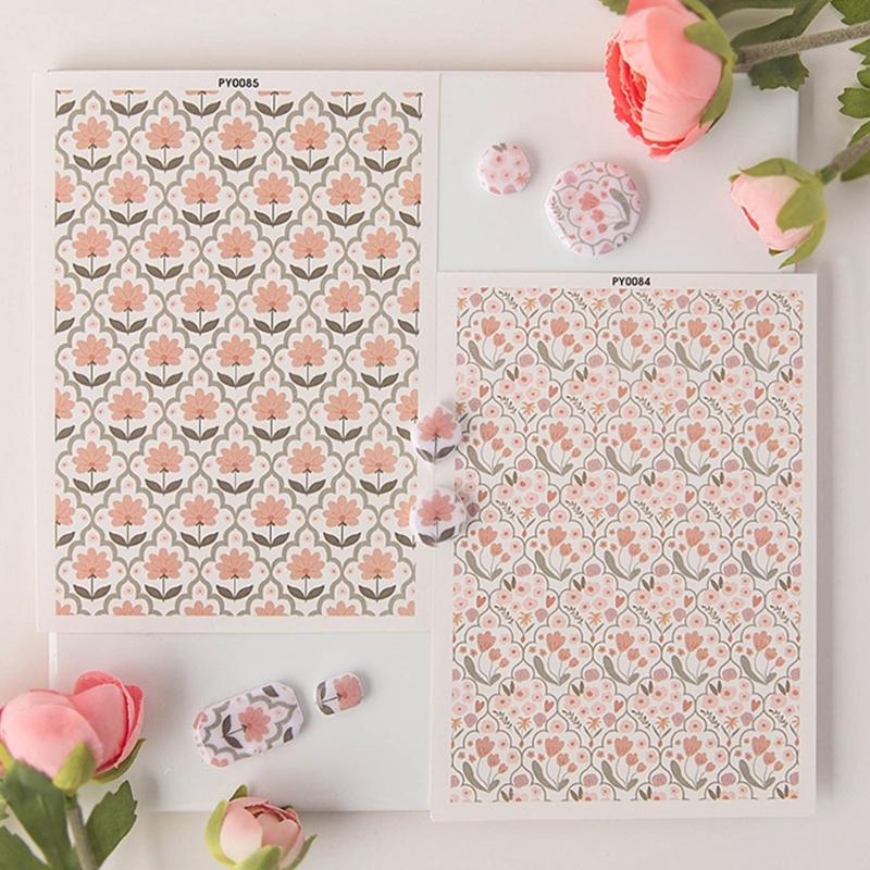Flower Clay Transfer Paper Bird Flower Transfer Paper Water Soluble Transfer Paper for Clay Earrings Jewelry Making
