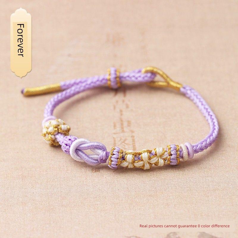 No Self-Woven Bracelet Tied Peace Buckle Lucky Beads Couple Red Rope Men's and Women's Birth Year Easiest for Match Carrying Strap Gift