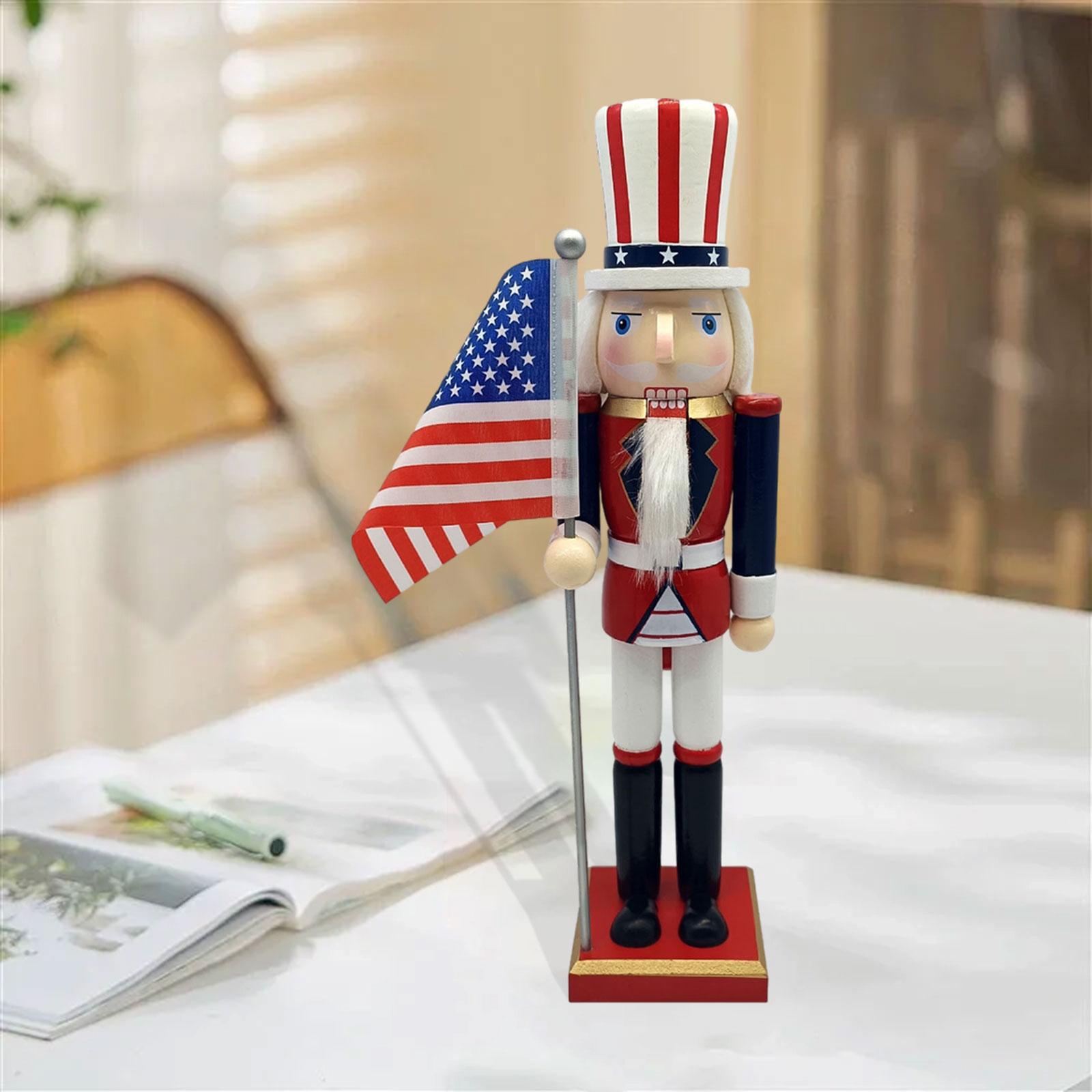 

Wood Nutcracker Decorative 38cm Table Ornament Christmas Decoration Nutcracker Figure for Tables Home Festival Party Decoration