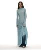 Partimento Woman Sheer Lace Jersey Hoodie Dress_Sky