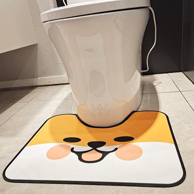 Diatom Mud Toilet U-shaped Absorbent Foot Mat Bathroom Two-piece Floor Mat Bathroom Non-slip Quick Drying Carpet