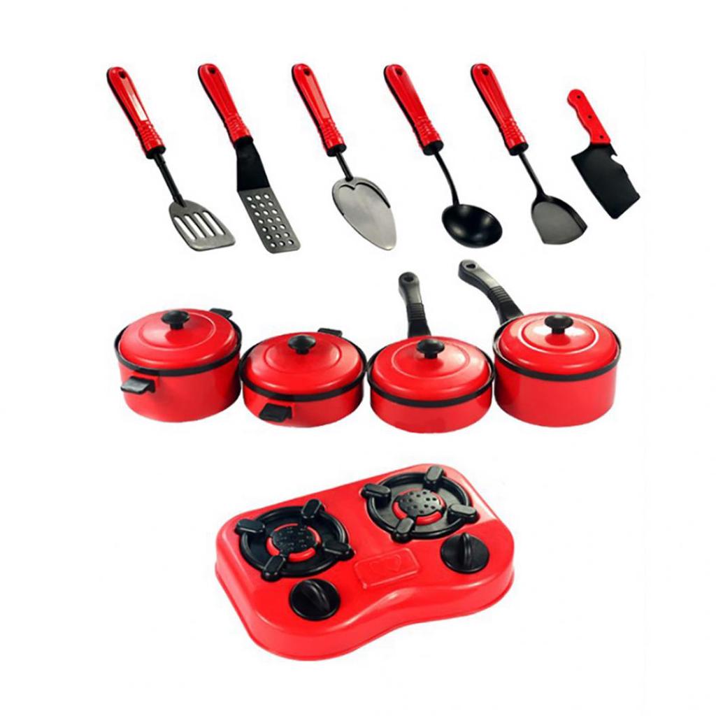 11Pcs Simulation Kitchen Cookware Pretend Role Play Toy for Kids Birthday Gift