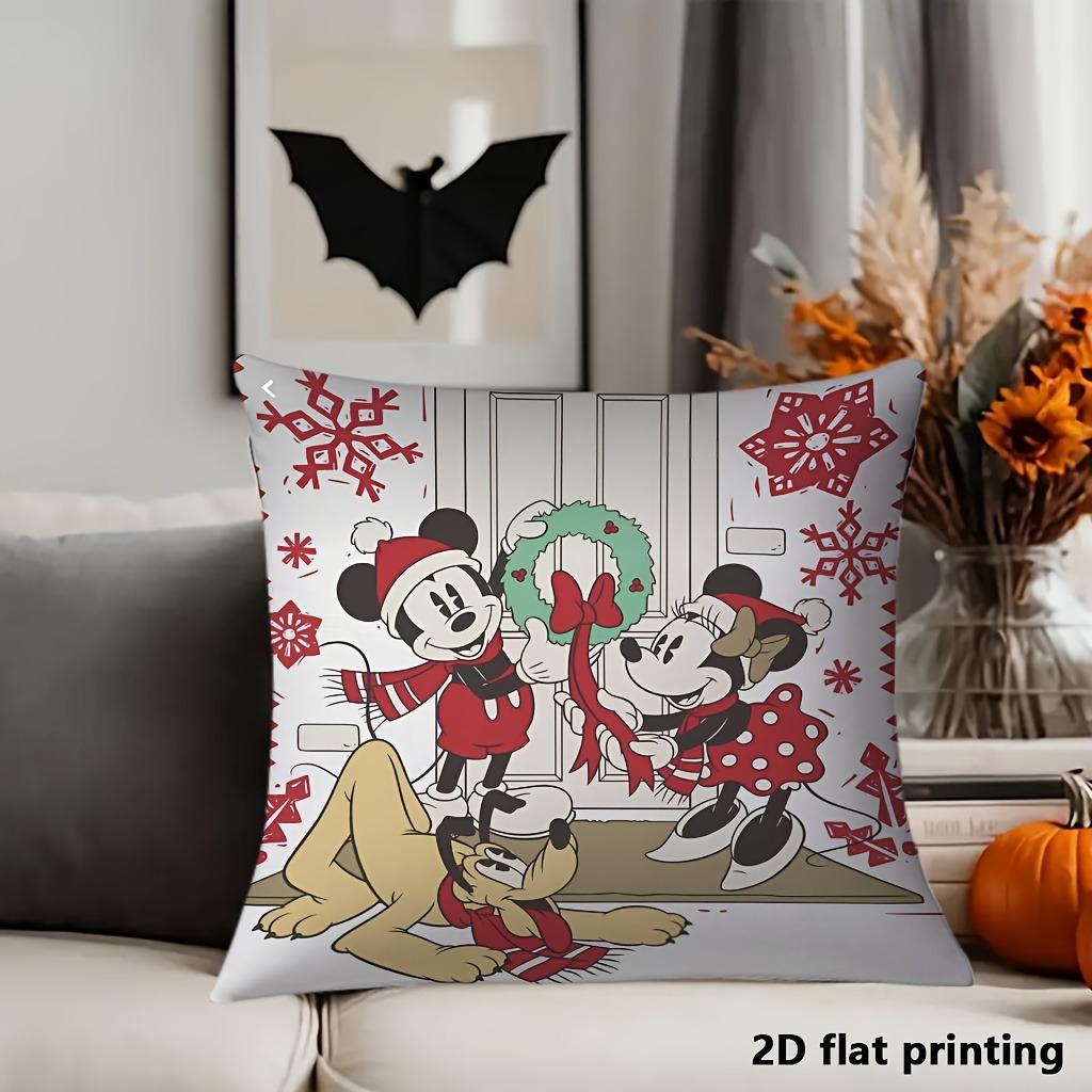

Disney Christmas Adventures: Mickey and Minnie accompany you to warm up the winter pillow room 16x16Inch