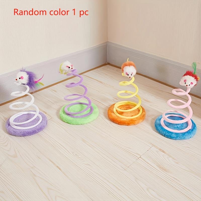 

1 шт. Интерактивная игрушка для кошек - красочная мышь-тизер с плюшевым пером, пружинным действием и бесконечным развлечением для кошачьих друзей 1Pcs