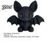 Small Resin Craft Sculptures 3D Printed Bat Figurine with Knitted Texture Cartoon Halloween Decoration Matte Black Cute Animal Statue for Desk Shelf