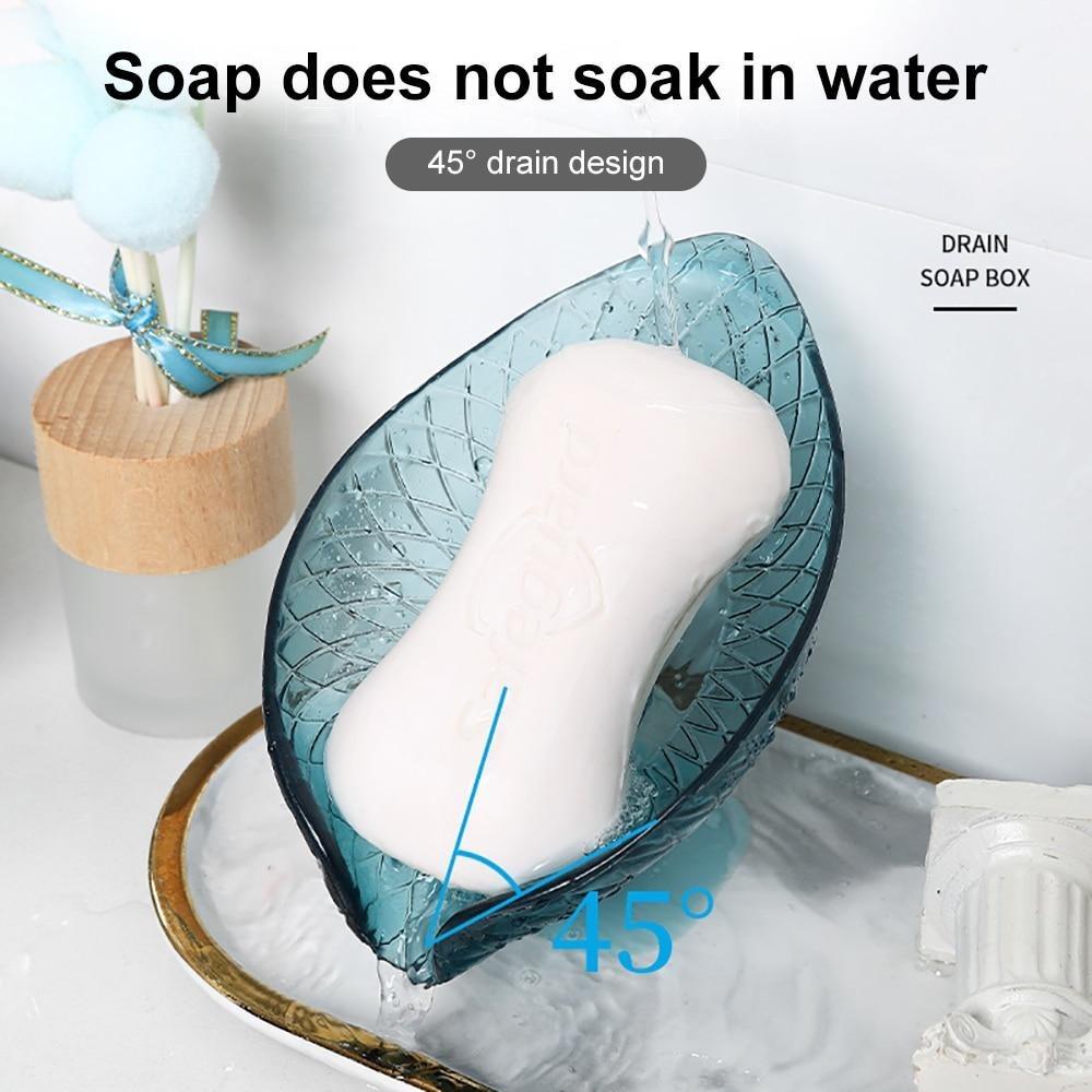Leaf-shaped Soap Dish with Suction Cup