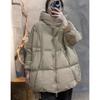 Winter Women White Duck Down Jacket Hooded Warm Oversize Puffer Coat Female Casual Loose Parka Pocket Outerwear