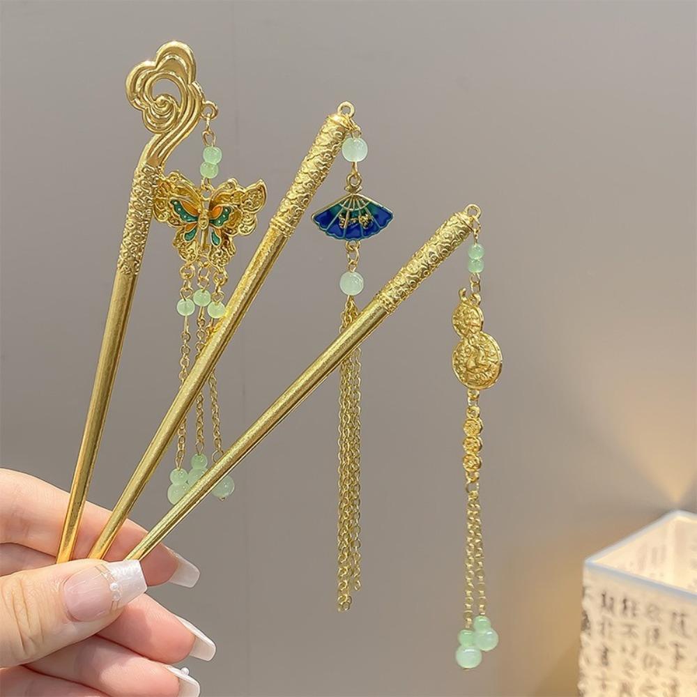 Gourd Tassels Hair Stick Pendant Hanfu Headwear Antique Chinese Style Hairpin  Girls