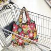 Borsa della Spesa Salvaspazio Pieghevole Grande Riutilizzabile per la Spesa con Custodia Portatile Leggera Senza Plastica Borsa a Mano Ecologica Lavabile Borsa a Telo per Esterno