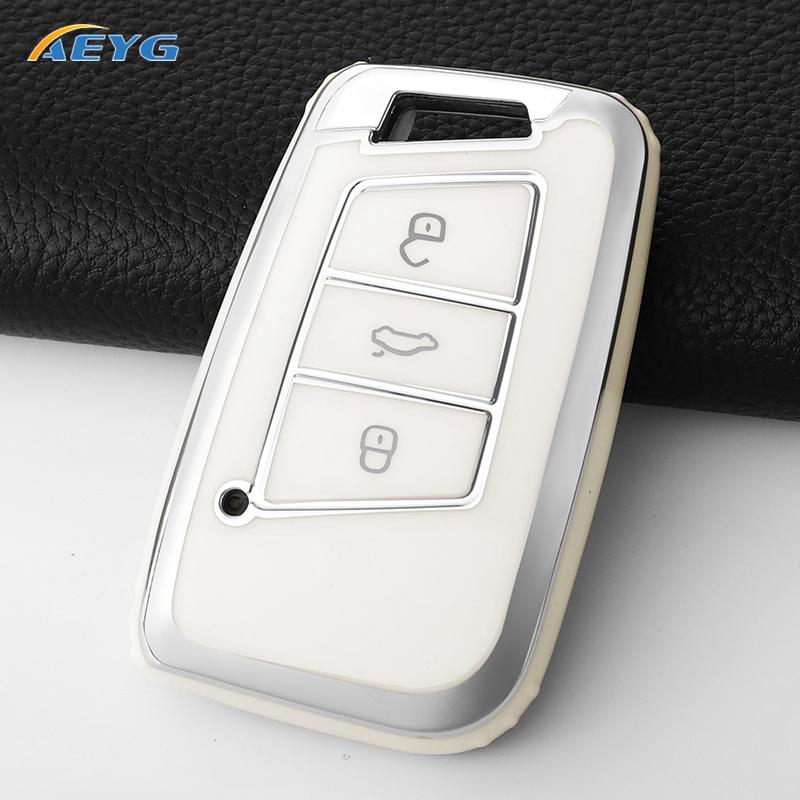 Voor Vw Volkswagen Golf 7 Mk7 Tiguan Mk2 Seat Ateca Leon Fr Ibiza Skoda Octavia Kodiaq Auto Sleutelhoes Cover Interieur Accessoires