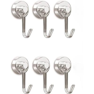 6Pcs Swivel Swing Magnetic Hooks: 50LBS Strong Neodymium Rare Earth Heavy Duty Magnet Hook,Perfect for Refrigerator, Grill