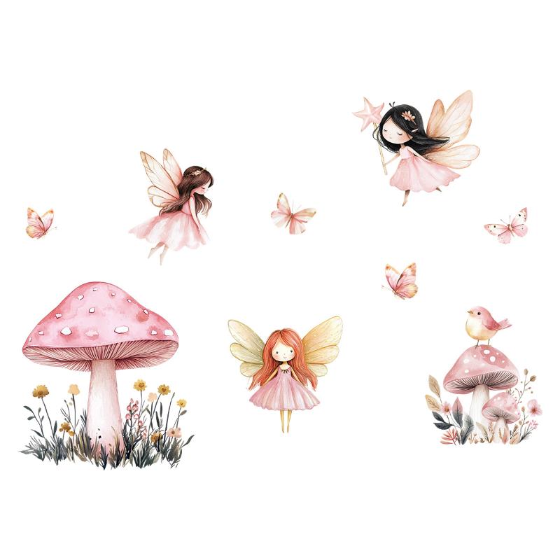 Cute Fairy Reading Wall Sticker For Baby Girls Nursary Room Kids Room Background Children'S Room Wall Decals