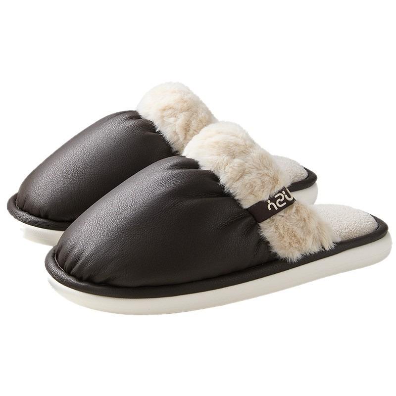 Autumn and winter new waterproof and anti-fouling cotton slippers home indoor warm non-slip slippers men