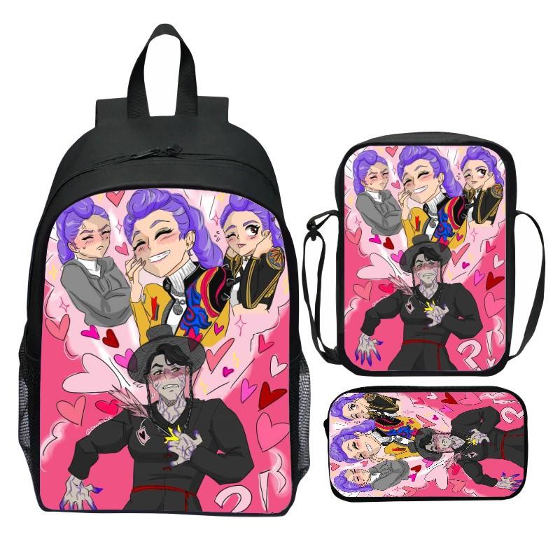 Neuer Druck Hunter Demon Girl Group Huntrix Kpop dreiteiliges Set Schultasche Cartoon Grundschulrucksack für Jungen und Mädchen CLE