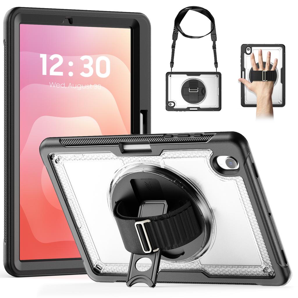 Für Samsung Galaxy Tab S11 Hülle mit Handschlaufe und Ständer PC + TPU Tablet-Abdeckung mit Schultergurt und Stifthalter