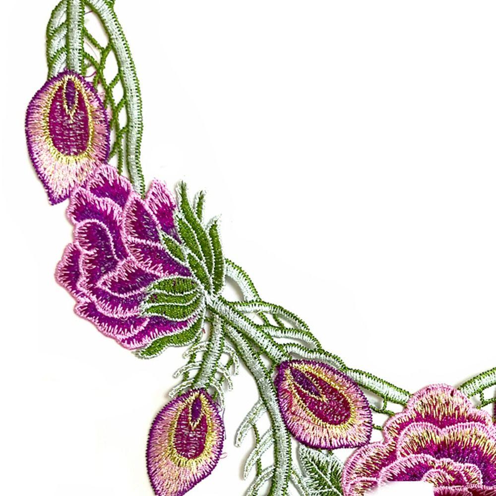 Detachable Embroidery Flower Applique 24cm X 34cm Floral Patches  Crafts Clothing Accessories