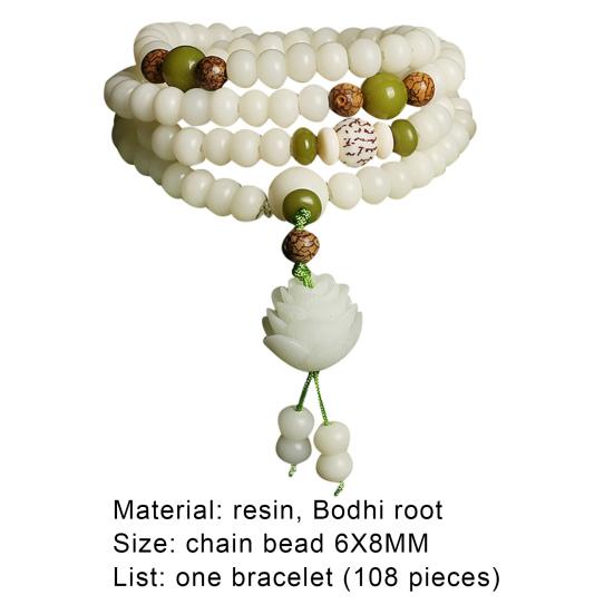 Braccialetti da uomo con perline di preghiera in resina naturale, braccialetto di corda accattivante