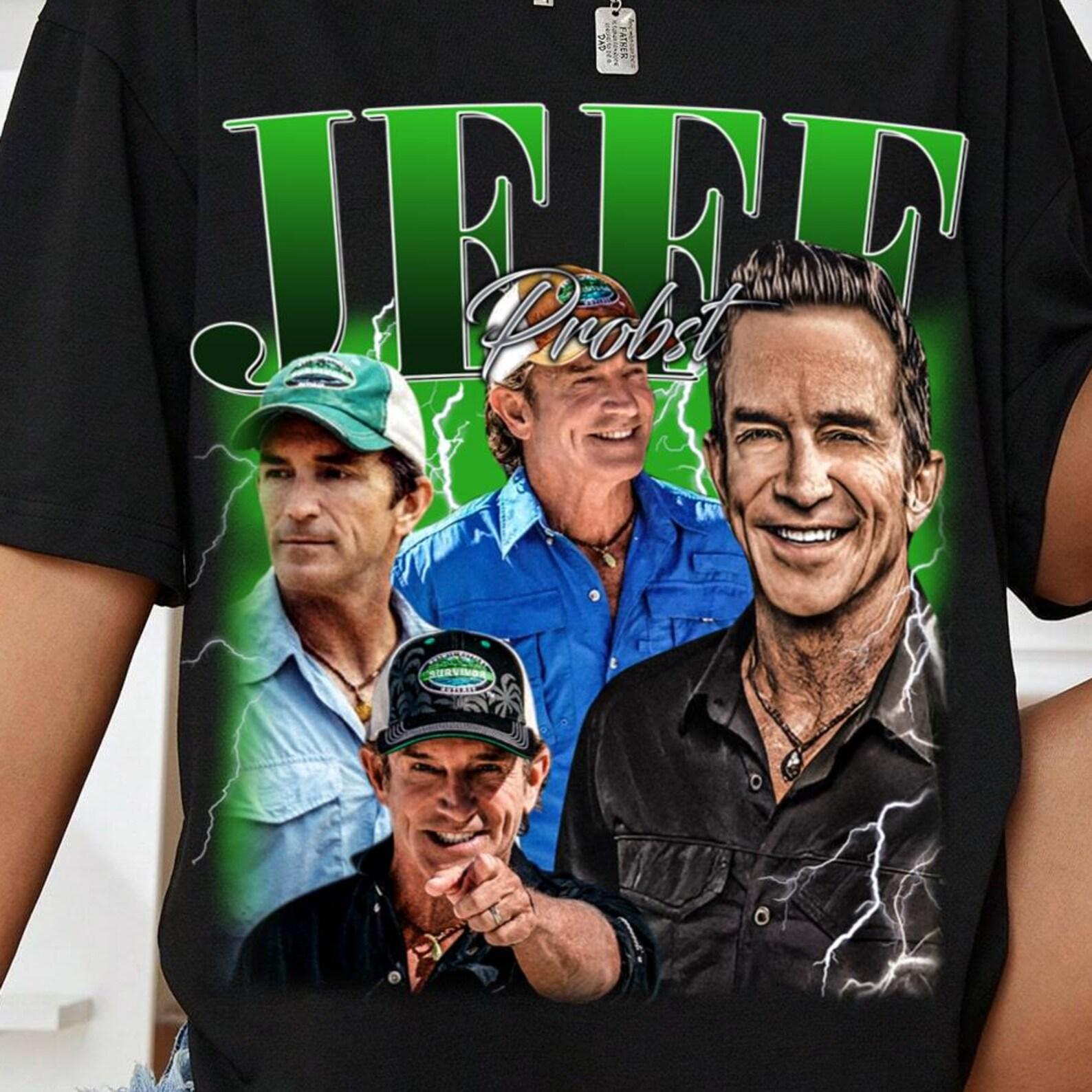 Jeff Probst Vintage Shirt, Retro 90s Survivor T-Shirt, Fan Gift Tee|............||| L