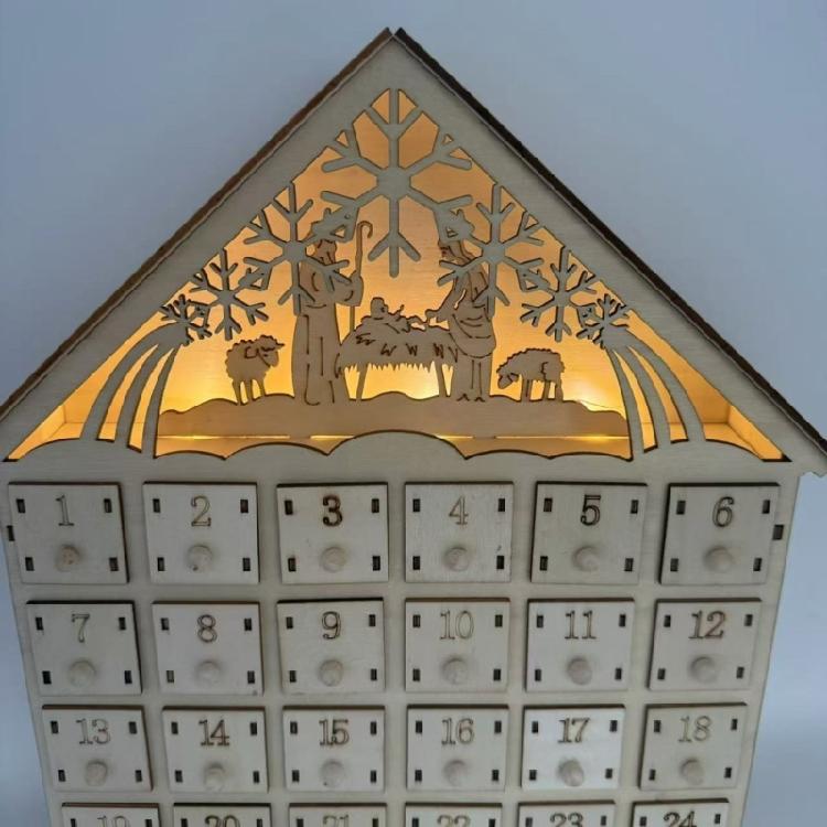 Christmas Tree and Reindeer Advents Calendar Distinctive Christmas Countdowns Calendar with LED Light and 24 Storage Box