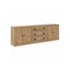 Buffet moderne en bois d'ingénierie - vidaXL - Bois Ancien - 210x35,5x67,5 cm - Avec tiroir - 4 portes