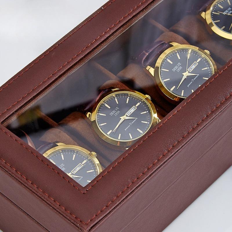 6-Slot PU Leather Watch Box - Luxury Storage & Display Case for Wristwatch Mechanical Watch, Watch Organizer for Men Women