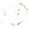 Uxcell Earhook Headset Microphone, Dual Ear Hook Omnidirectional Wired Condenser Microphone with 3.5mm Screw Plug, 1.2m Cable, Beige