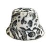 Winter Warm und Modisch Leopardendruck Imitation Nerz Plüsch Damen Outdoor Winddicht und Kälteschutz Ohrenschutz Warmer Pelziger Fischerhut