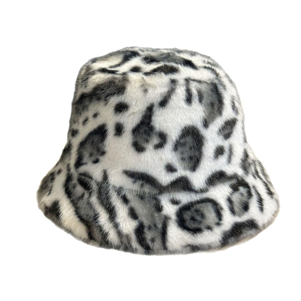 Winter Warm und Modisch Leopardendruck Imitation Nerz Plüsch Damen Outdoor Winddicht und Kälteschutz Ohrenschutz Warmer Pelziger Fischerhut
