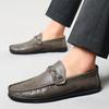 2025 New Black Loafers Mens Leather High Quality Designer Mens Shoes Leather Shoes Soft Sole Comfortable Casual Shoes Moccasin