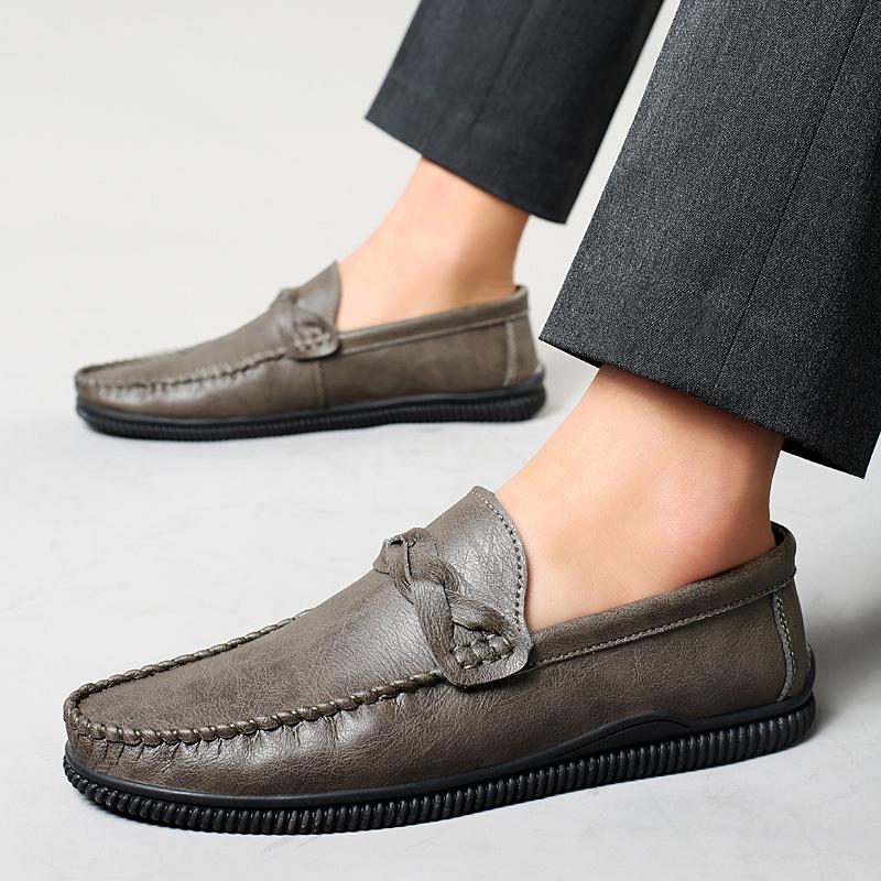 2025 New Black Loafers Mens Leather High Quality Designer Mens Shoes Leather Shoes Soft Sole Comfortable Casual Shoes Moccasin