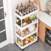Compact Multi-Layer Rolling Storage Rack for Kitchen, Dorm, or Bathroom