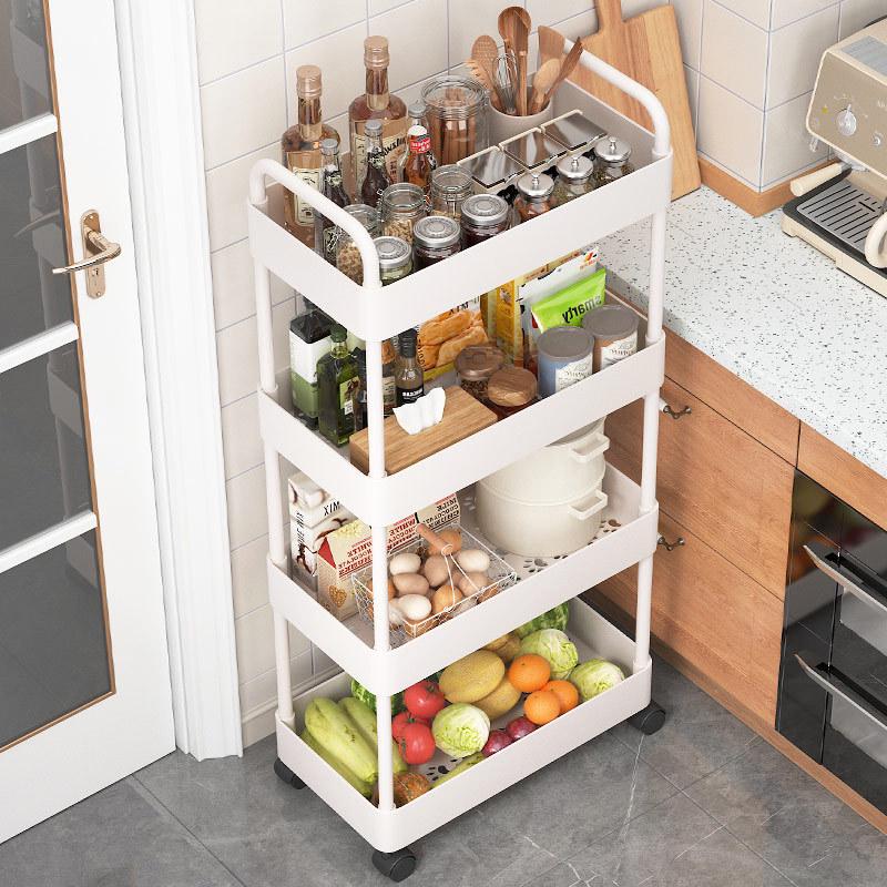 Compact Multi-Layer Rolling Storage Rack for Kitchen, Dorm, or Bathroom