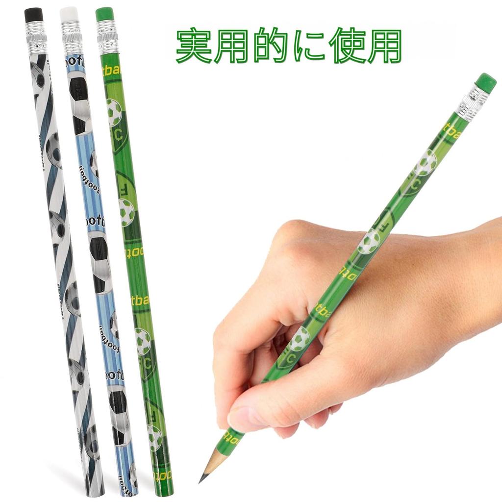 Tofficu Set of Smooth Perfect As a Gift for Elementary School for or Hobby Use 60-piece Soccer-patterned Pencils, Wooden, Lightweight, Writing,