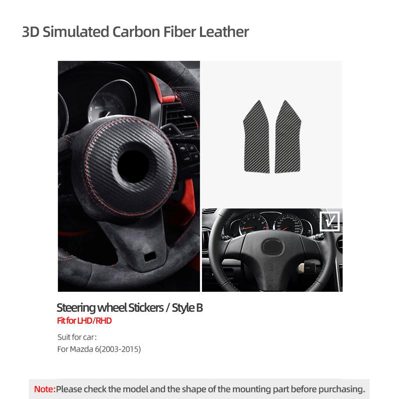 Betterhumz For Mazda 6 2003-2015 Made of Alcantara Auto Steering Wheel Panel Button Trim Sticker Tuning Car Interior Accessories