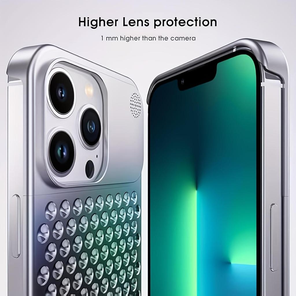 Ice Feeling Aluminum Alloy Heat Dissipation Is Designed For Iphone 17 16 Pro Max Air Features a 3D Perforated Metal Back Panel That Improves Cooling